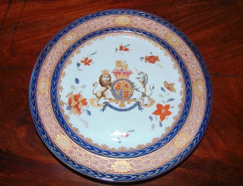 19th Century Hand Painted Samson Armorial Plate