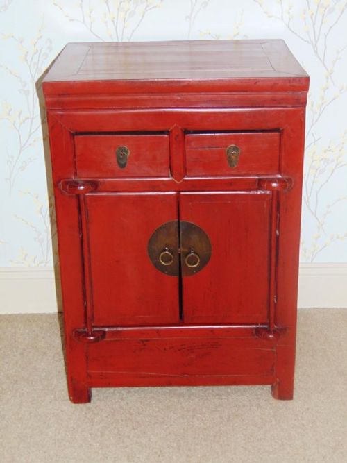 19th Century Chinese Red Lacquer Cabinet