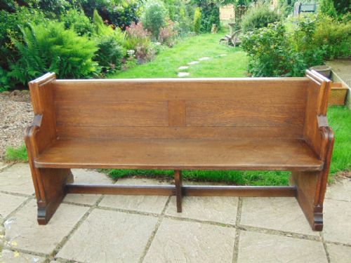 Victorian Oak Pew Bench / Hall Seat