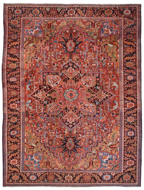 Large Antique Heriz Carpet / Rug Persian Azerbaijan