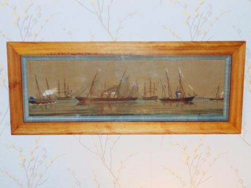 19th Century Watercolour English School Steam & Sail Shipping