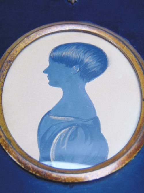 19th Century Portrait Miniature Silhouette Young Georgian Lady