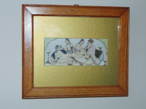 19th Century Indian Erotic Painting on Ivory Panel