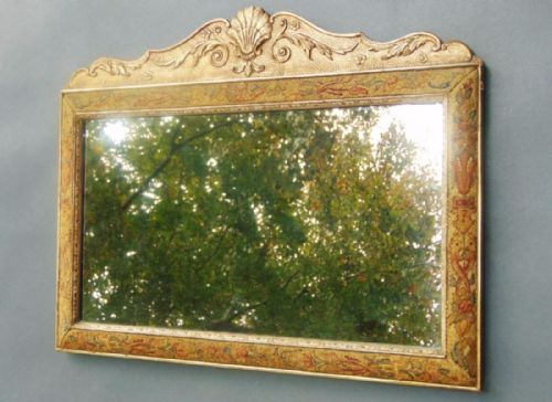 Rare Early 20th Century Arts & Crafts Tapestry & Gilt Framed Pier Glass Mirror