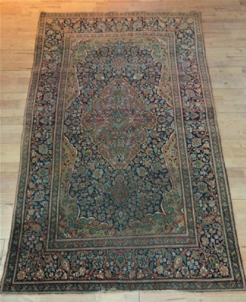 Antique Kork Kashan Rug / Carpet Central Persia