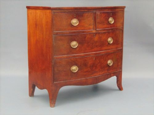 Regency Mahogany Bow Front Chest of Drawers