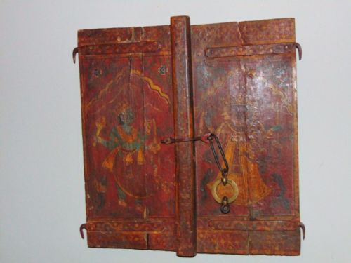 fig 1. Hand Painted Indo Persian Cabinet Door Hanging
