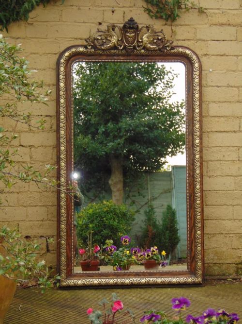 fig 1. Beautiful French Overmantle Mirror Griffin Mounts c.1860