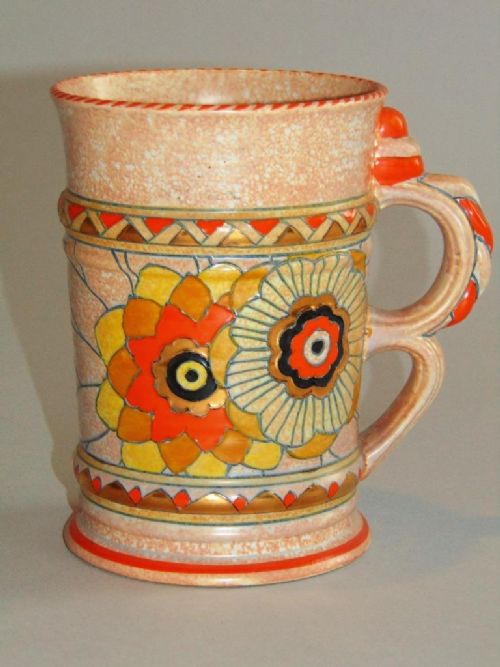 Art Deco Crown Ducal Charlotte Rhead Hand Painted Tube Lined Vase