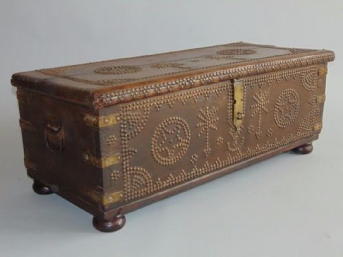 fig 1. 19th Century Zanzibar Studded Hardwood Chest