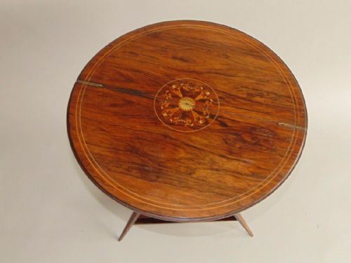 ELEGANT VICTORIAN ROSEWOOD CIRCULAR SEWING TABLE - ADDITIONAL PHOTO 4