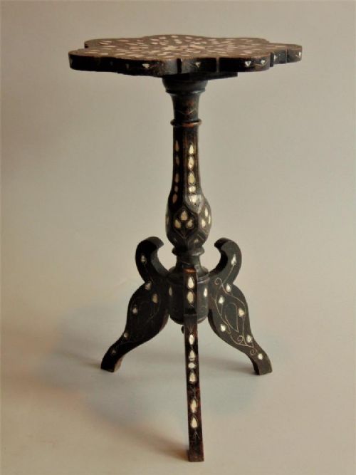 19th Century Indo - Persian Mother of Pearl Inlaid Tripod Table