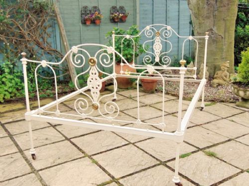 Pretty Victorian Cast and Brass Double Bed