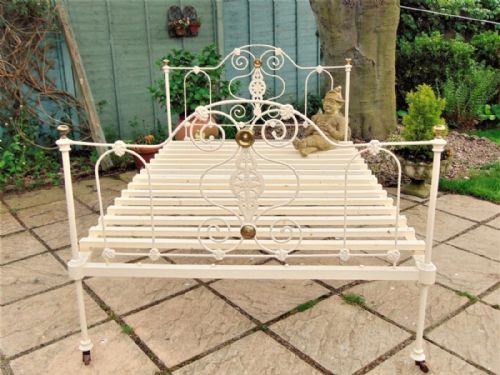fig 1. Pretty Victorian Cast and Brass Double Bed