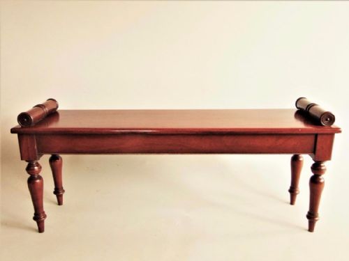 Victorian Mahogany Window Seat /  Hall Bench