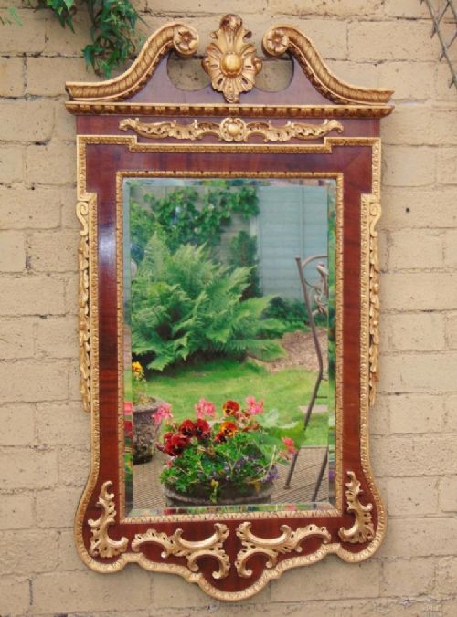 Imposing George I Style Parcel Gilt Mahogany Pier Glass Mirror