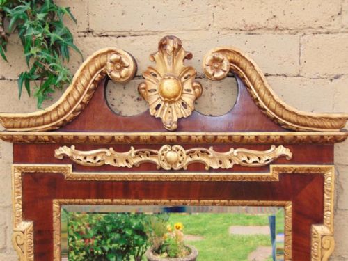 fig 1. Imposing George I Style Parcel Gilt Mahogany Pier Glass Mirror