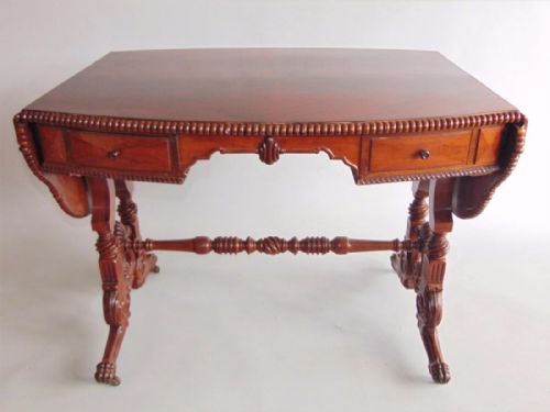 Mahogany Sofa Table Early 20th Century American Colonial Style