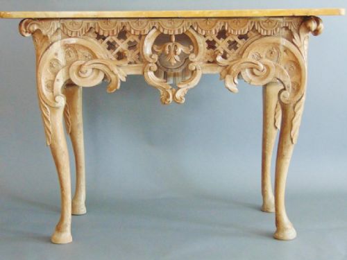 fig 1. 19th Century Regency Console Table Sienna Marble Top