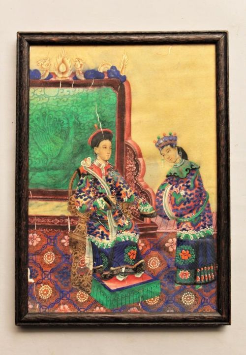 Chinese Watercolour Painting on Pith 19th Century