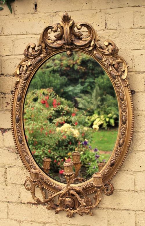 Antique Victorian Girandole Gilt Mirror