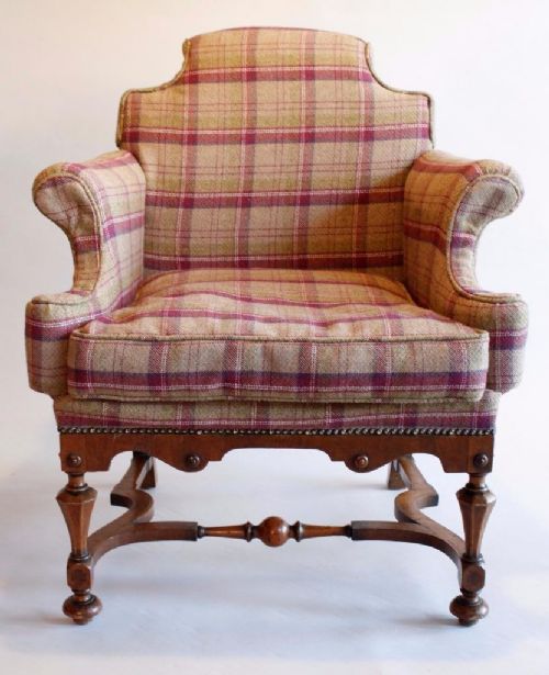 Good William & Mary Style Upholstered Armchair