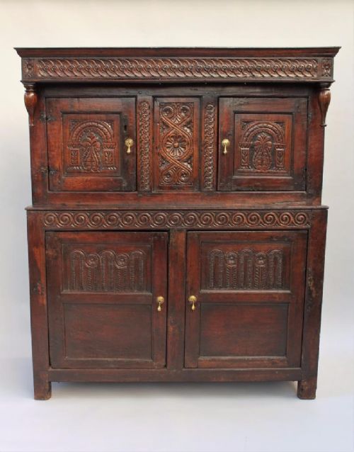 17th Century Antique Oak Court Cupboard