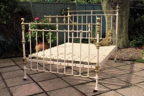 Beautiful Victorian Cast and Brass Double Bed