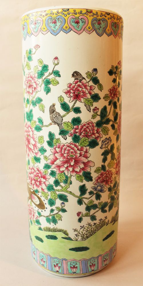 Antique Chinese Famille Rose Stick Stand