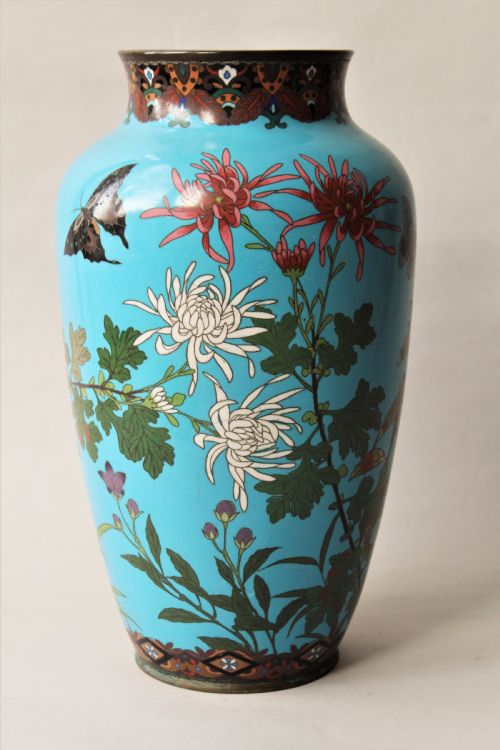 Large Antique Japanese Cloisonne Vase
