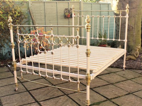 Victorian Cast and Brass Double Bed
