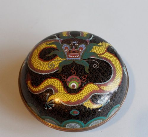 Dragon Cloisonne Box and Cover Qing Dynasty