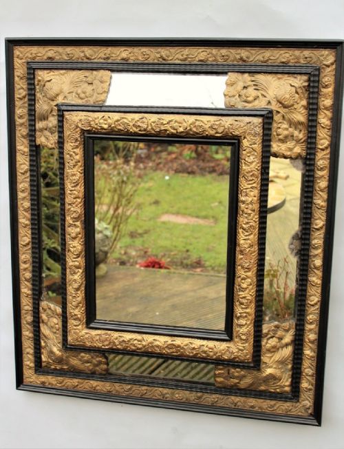 Antique French Repousse Mirror