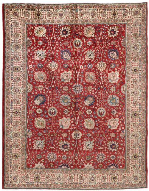 Antique Tabriz Carpet Shah Abbas Design Room Size
