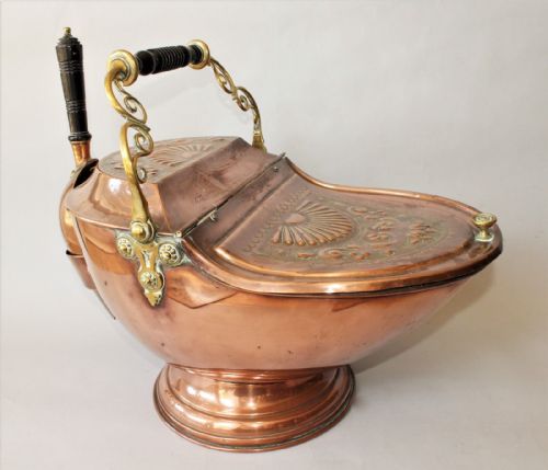Antique Copper Coal Scuttle