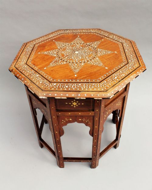Antique Inlaid Moorish Hardwood Table