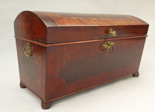 fig 1. 18th Century Walnut & Mahogany Dome Chest