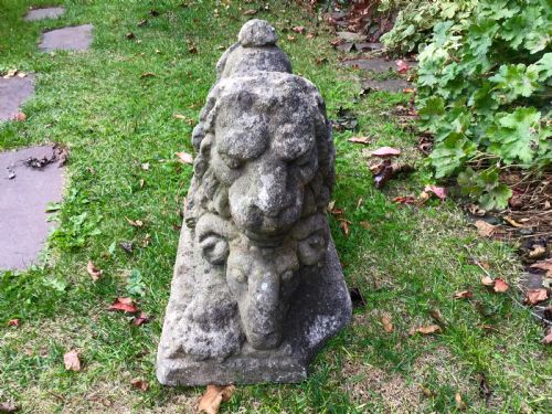 fig 1. Antique Stone Garden Lion Statue