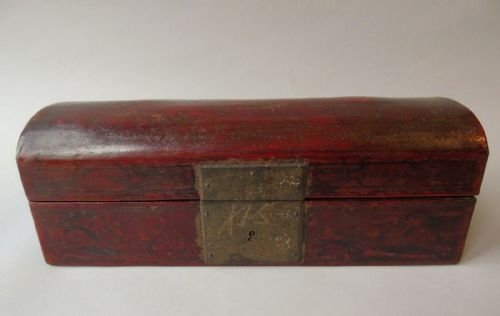 Antique Chinese Leather Scroll Box 19th Century
