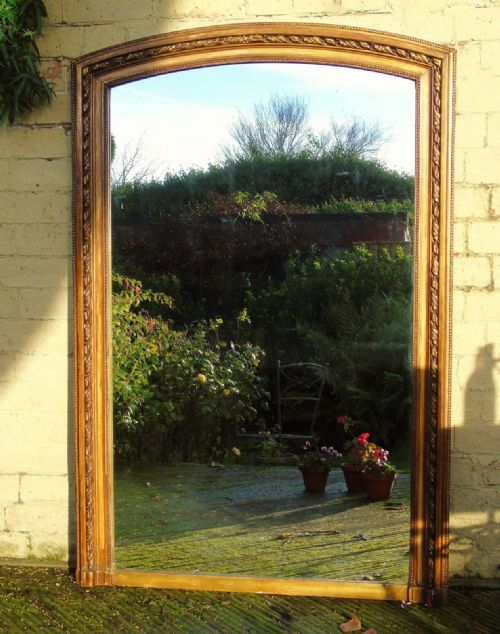 Antique French Arched Gilded Mirror