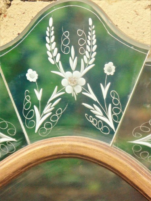 fig 1. Pretty Late 19th Century Venetian Glass Mirror