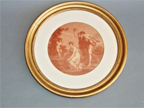 Circular Regency Sepia Engraving Bartolozzi After Kauffman