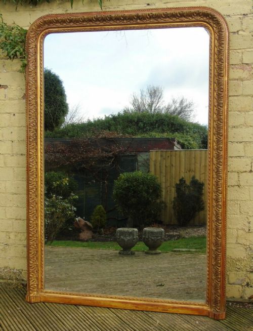 Antique French Gilt Overmantel Mirror Very Large