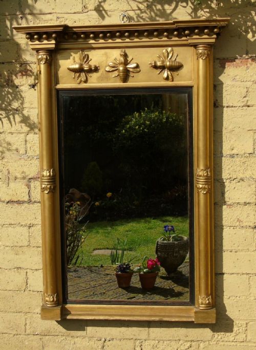 Large Regency Gilt and Gesso Pier Glass Bees