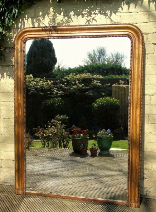 Large Arched French Gilt Frame Mirror