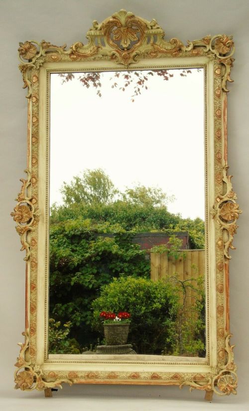 Antique Ornate Italian Gilt and Gesso Mirror