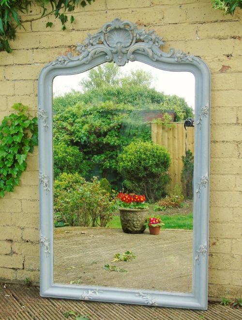 fig 1. Pretty Painted Antique French Arched Mirror