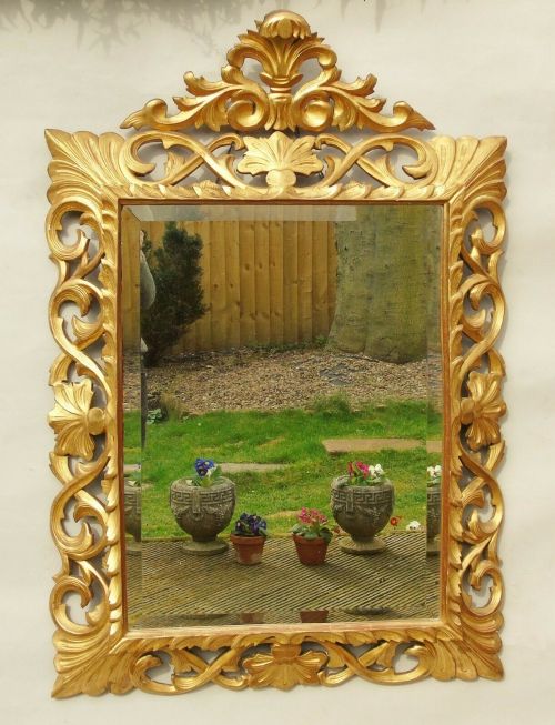 Large Antique Giltwood Florentine Mirror