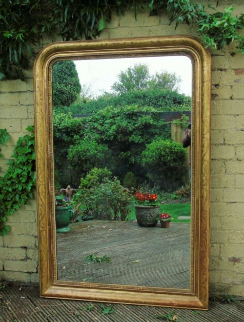 Very Large Antique French Arched Mirror