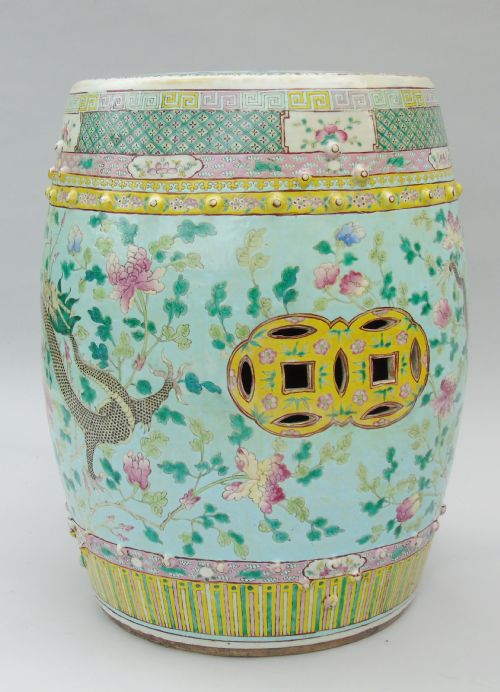 Chinese Porcelain Garden Barrel Seat 19th Century